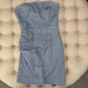 Elegant Blue Strapless Dress